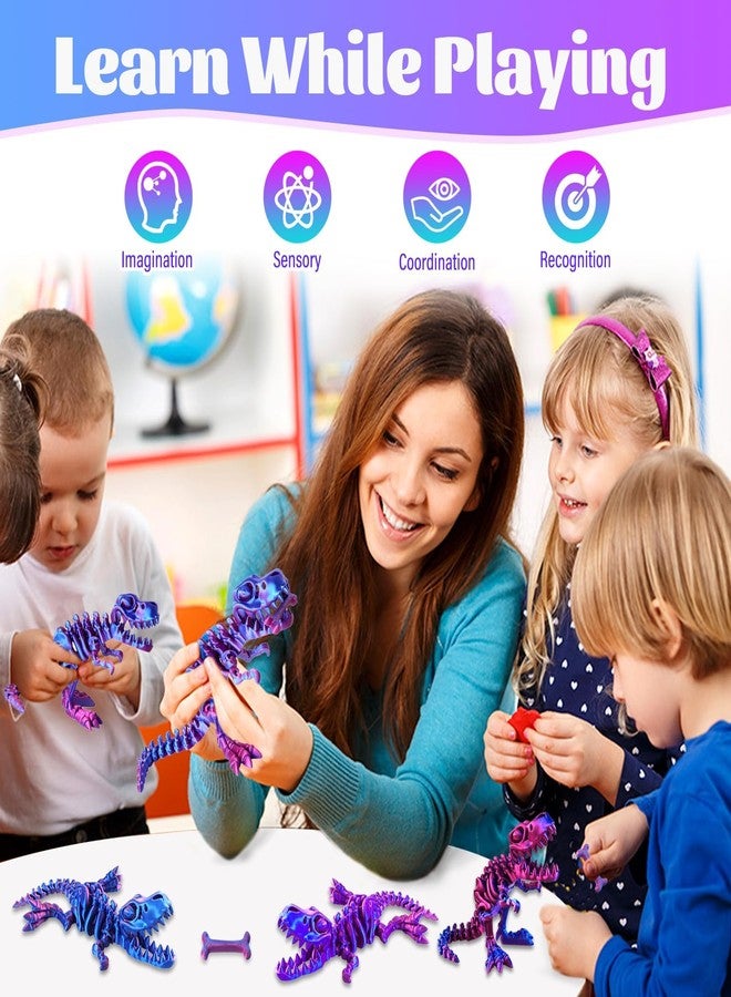BCNJEPIN 3D Printed Toys, T Rex Dinosaur, 3D Printed Dinosaur Skeletons, Stress and Anxiety Relief Toy Full Articulated Dinosaur Bones Flexible Joints Home Office Decor Toys Gifts for Kids and Adult - Image 3